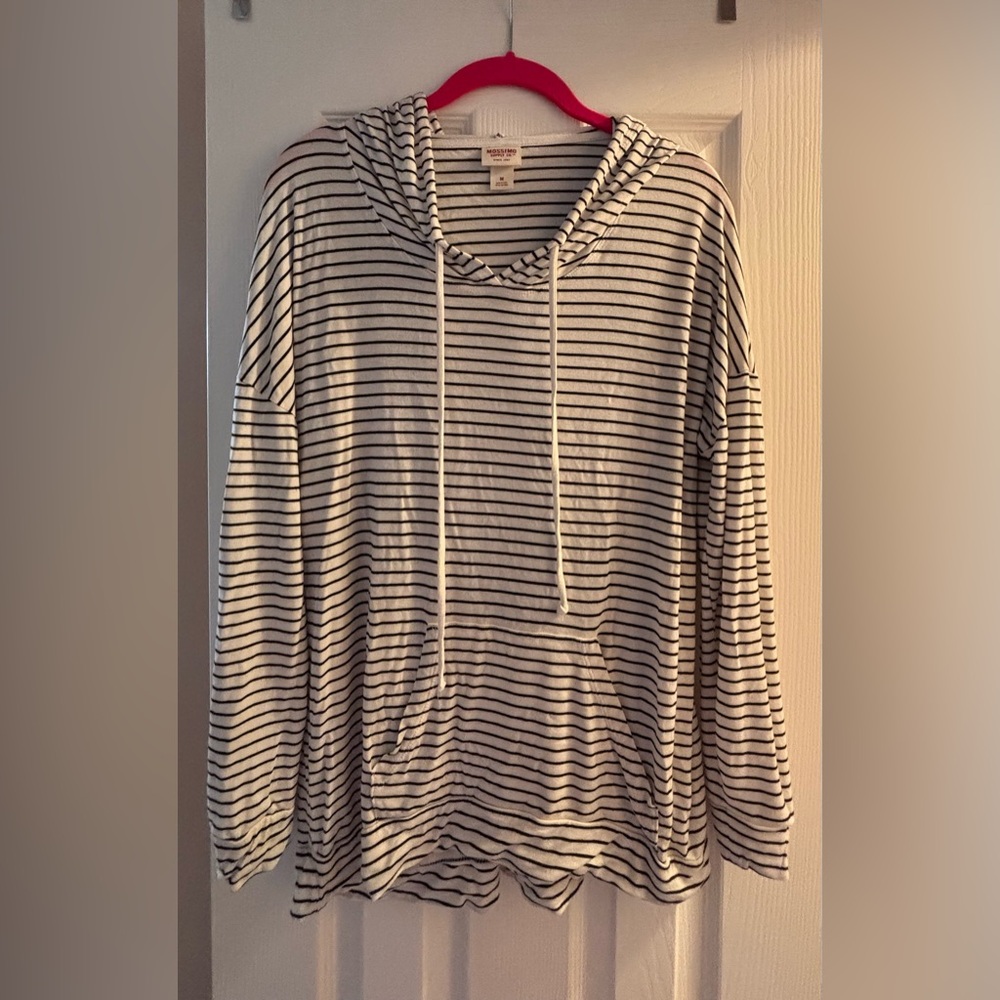 Mossimo Supply Co. Black and White Striped Hoodie